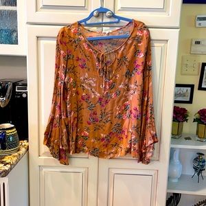 Boho Floral Blouse L